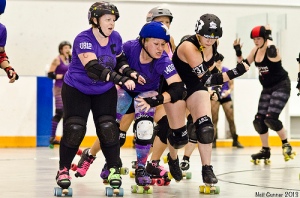 Despite only having seven skaters, Crow City (Chatham) put in a heroic performance, going 1-2 in the double elimination round (Photo by Neil Gunner)
